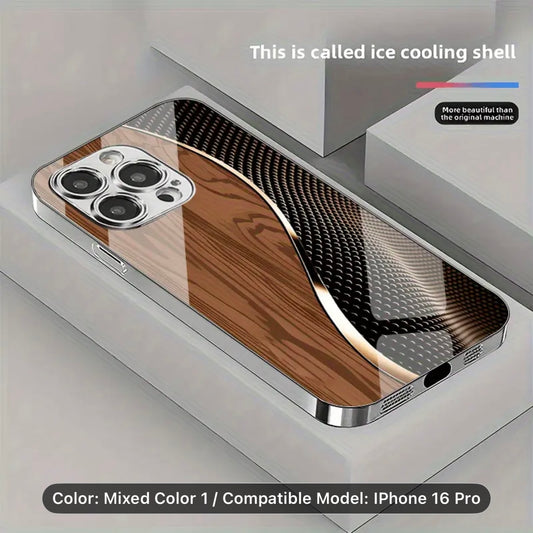 New Creative Multicolor Line Electroplating Glass Phone Case for iPhone