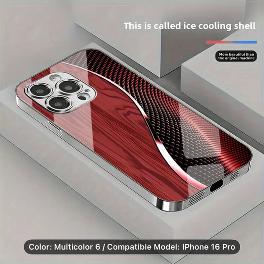 New Creative Multicolor Line Electroplating Glass Phone Case for iPhone
